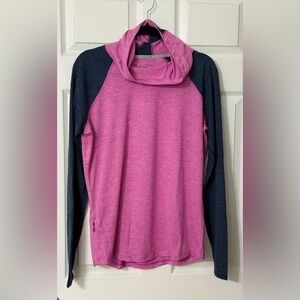 UA Run Pink and Blue Cowl Neck hoodie Performance Style